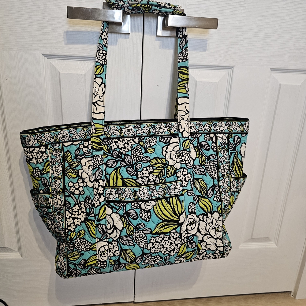 Vera Bradley Floral Tote - Blue, Green, and White